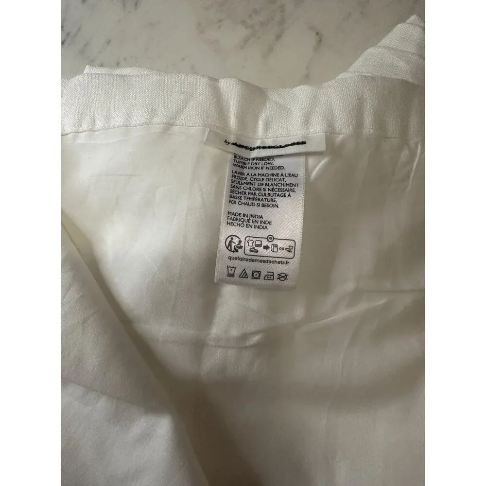 Anthropologie Relaxed Linen Curtain White NEW $138 96 x 50